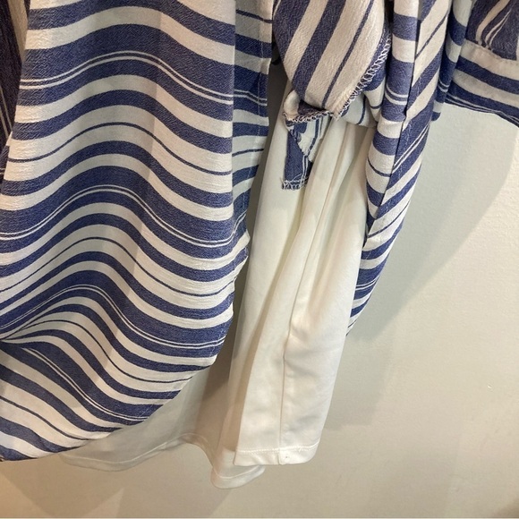 TORRID Sz 3 Blue & White Stripe Zip Front Drawstring Shirt Dress New with Tags - Picture 10 of 15